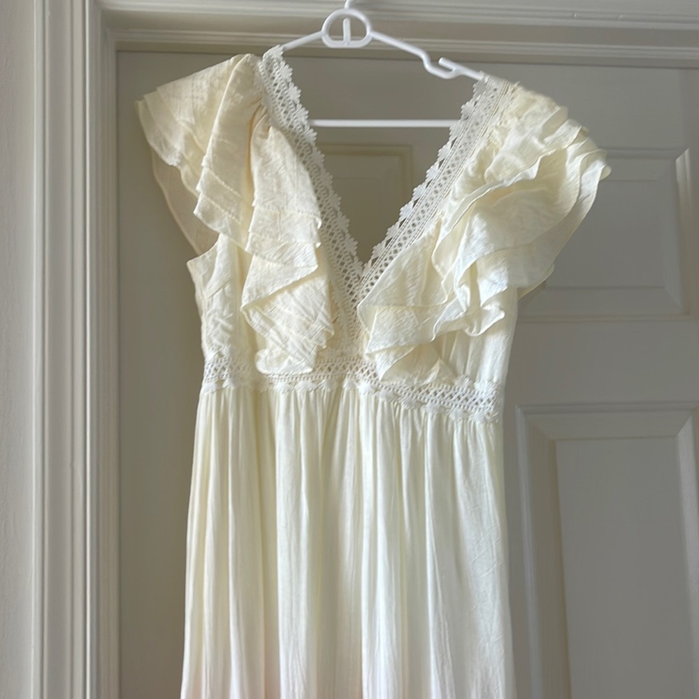 Filled with love hand dyed yellow pink ombré maxi dress